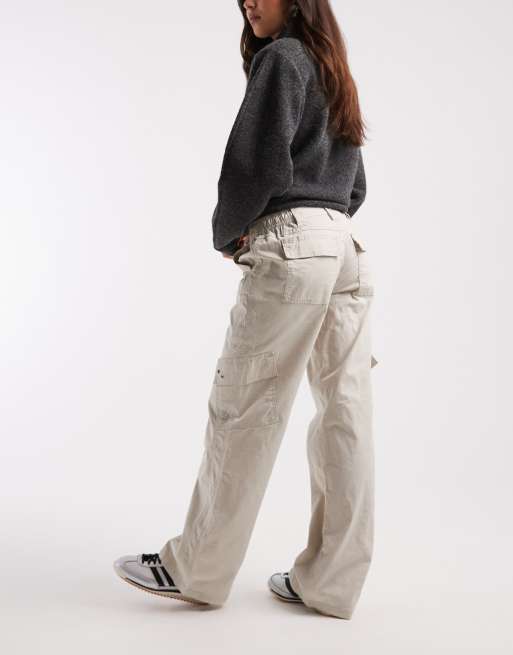 Cotton On low rise cargo pant in taupe, 4 of 5