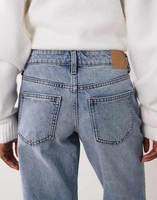 Cotton On low rise ripped straight jeans in salstone blue , 4 of 5