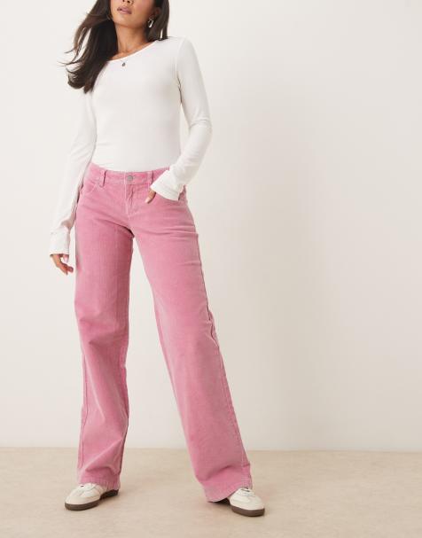 Cotton On Low rise straight cord pant in pink - PINK