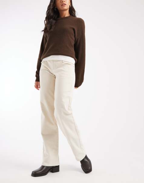 Cotton On low rise straight cord trousers in ecru