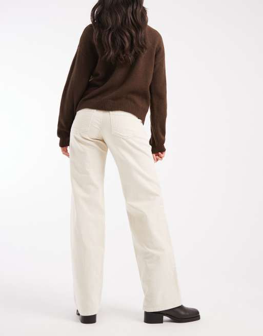 Cotton On low rise straight cord trousers in ecru, 3 of 5