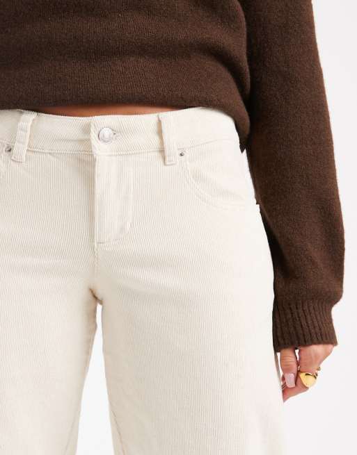 Cotton On low rise straight cord trousers in ecru, 4 of 5