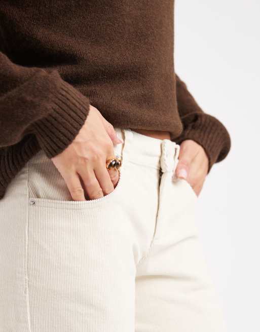 Cotton On low rise straight cord trousers in ecru, 5 of 5