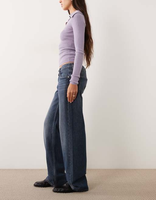 Cotton On low rise straight jean in boderline blue , 3 of 5