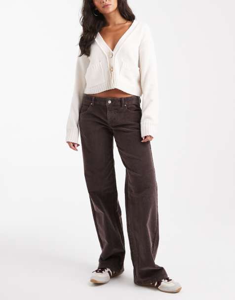 Cotton On low rise straight leg corduroy jeans in brown - view 1