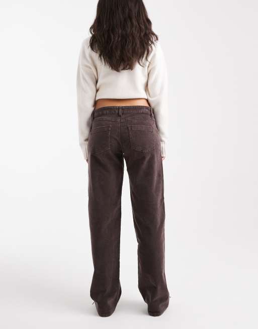 Cotton On low rise straight leg corduroy jeans in brown, 5 of 5