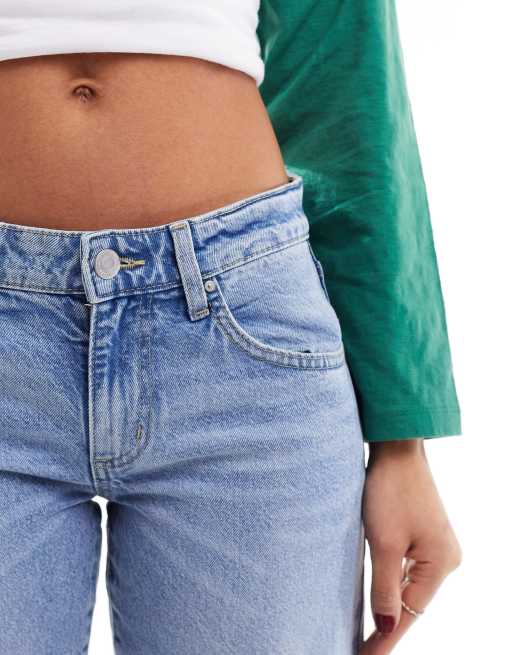 Cotton On low rise straight leg jeans in bleach wash blue