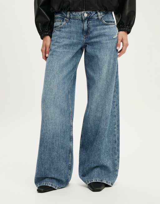 Cotton On Low rise wide jean in blue, 3 of 4