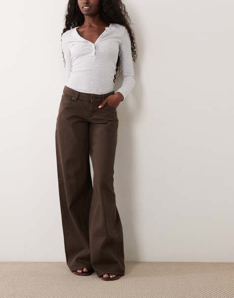 Cotton On low rise wide jeans in washed beachwood - view 1