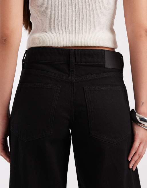 Cotton On low rise wide leg jeans in aqaurius black, 4 of 5