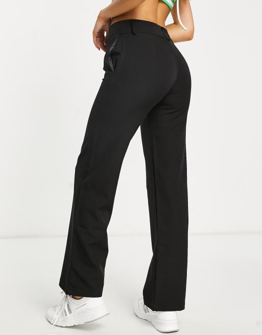 Cotton On low rise wide leg trousers in black