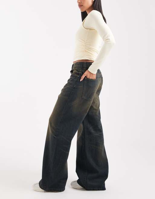 Cotton On Low super baggy jean in dark blue  - NAVY, 3 of 5