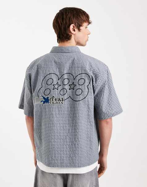 Cotton On lucky short sleeve shirt in blue check - view 1
