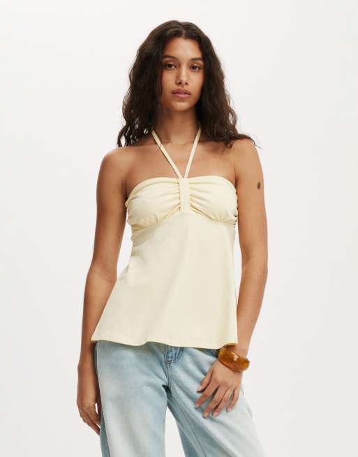 Cotton On Lucy babydoll halter in beige, 3 of 4