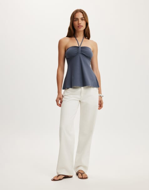 Cotton On Lucy babydoll halter in navy