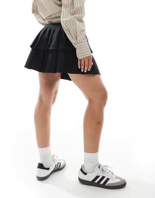 Cotton On Luis Double Pleated Mini Skirt In Gray