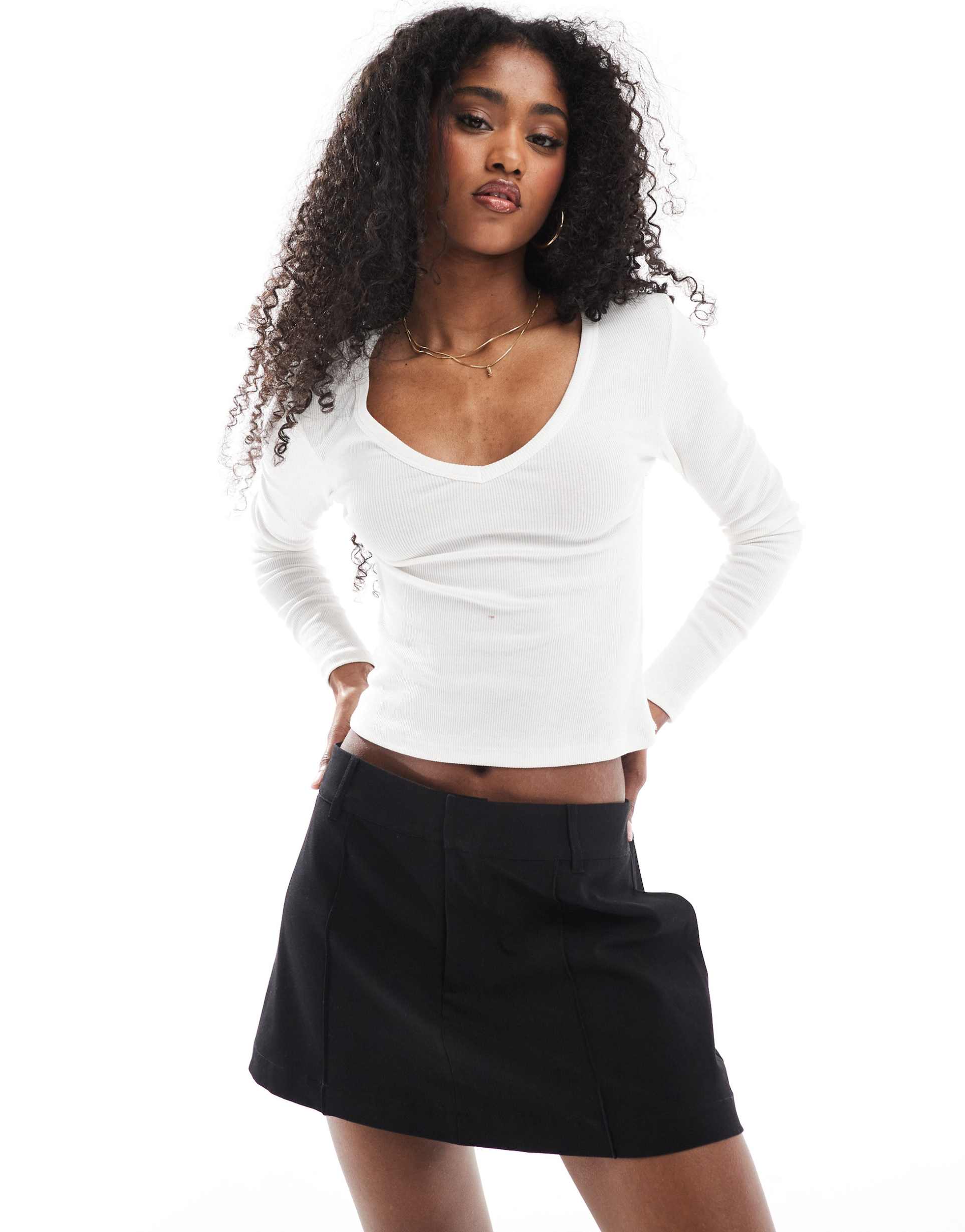 cotton on luis suiting mini skirt in black