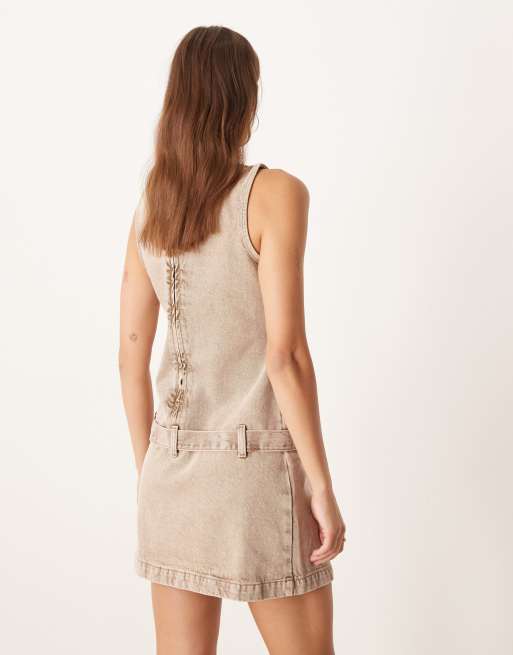 white christmas dresses Beige cotton midi dress [100% pure cotton] main image 0