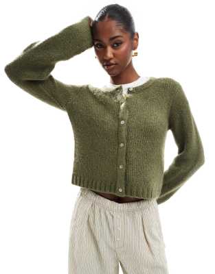 Cotton:on Cotton On Lux Crew Cardigan In Green