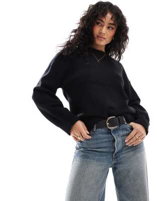 Cotton On - Lux - Pullover in Schwarz mit Rundhalsausschnitt