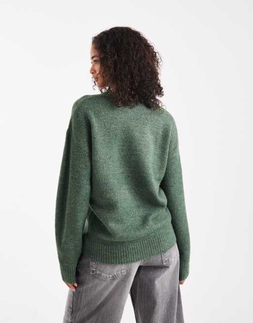 Cotton On – Lux – Sweter z okrągłym dekoltem w kolorze ciemnozielonym, 4 z 4