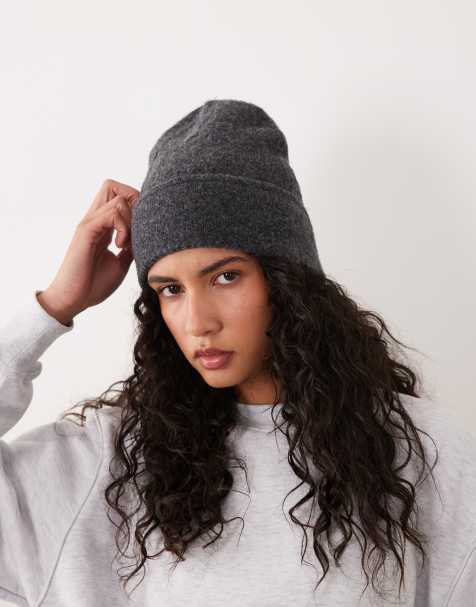 Cotton On luxe beanie hat in charcoal - view 1