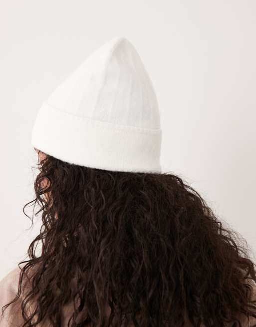 Cotton On luxe beanie hat in cream, 3 of 3