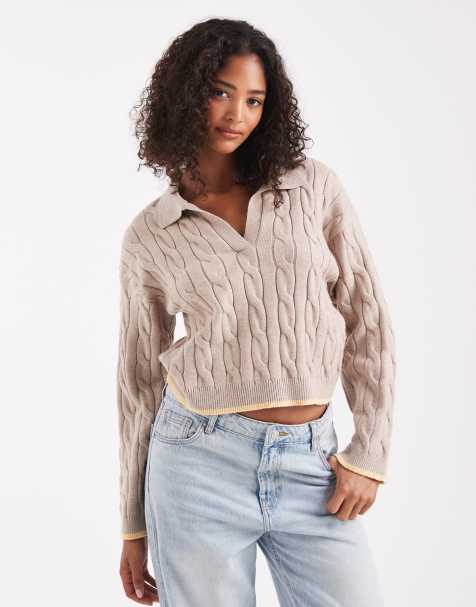 Cotton On luxe collar sweater in acorn - view 1