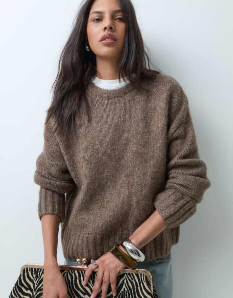 Cotton On luxe crew neck jumper in acorn  - view 1