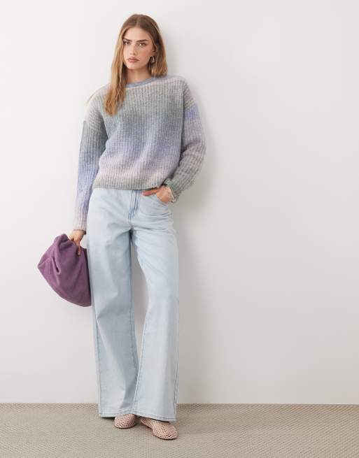 Cotton On Luxe crew neck sweater in coconut pale cactus stripe, 2 of 4