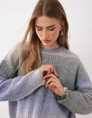 Cotton On Luxe Crew Neck Sweater In Gray