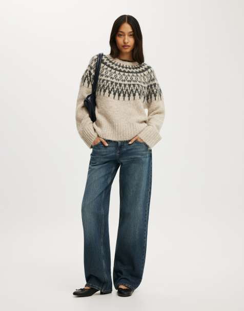Cotton On Luxe crew neck sweater in dreamy fairisle - view 1