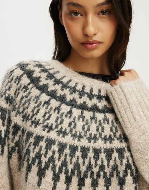 Cotton On Luxe crew neck sweater in dreamy fairisle, 3 of 4