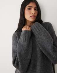 Cotton On Luxe crew neck sweater in loafty charcoal marle
