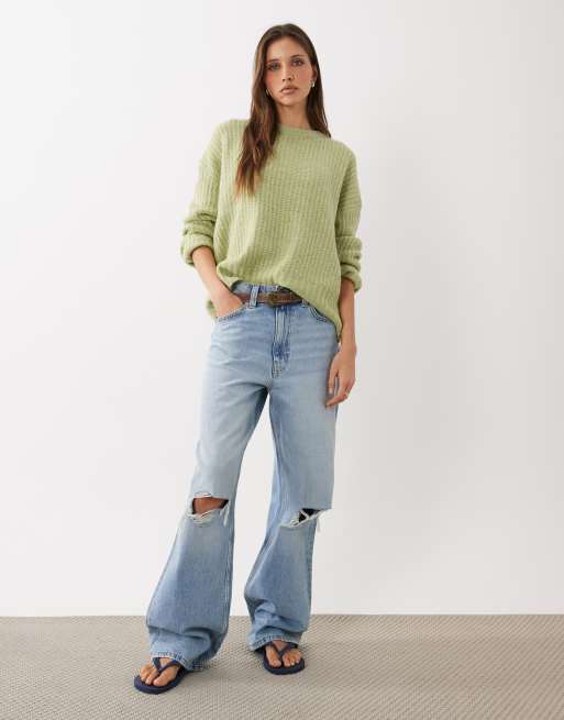 Cotton On Luxe crew neck sweater in lofty pixie green , 3 of 4
