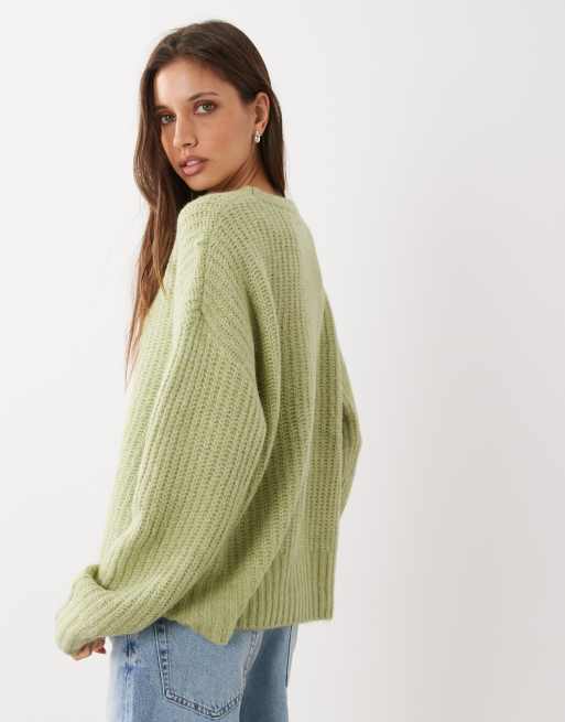 Cotton On Luxe crew neck sweater in lofty pixie green , 4 of 4