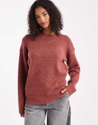 Cotton On Luxe Crew Neck Sweater In Red