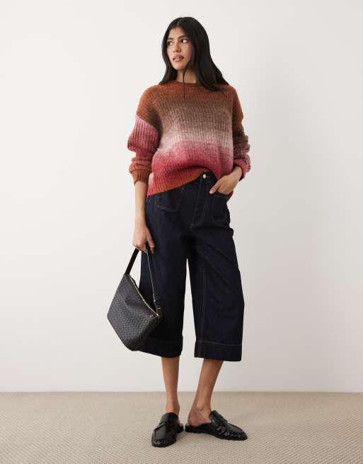 Cotton On Luxe crew neck sweater in warm clay oak stripe, 2 of 4