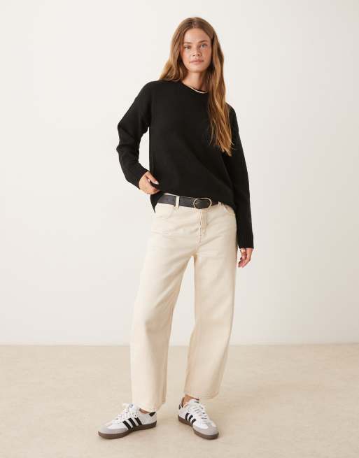 Cotton On Luxe crew sweater in black - BLACK, 3 of 4