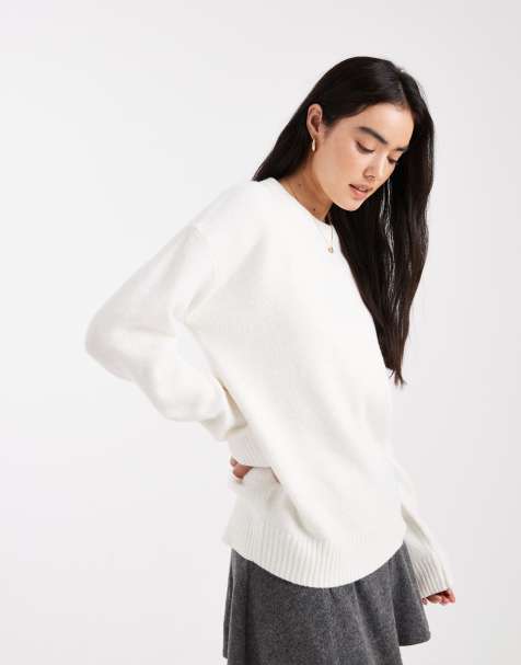 Cotton On luxe crew sweater in porcelain - view 1