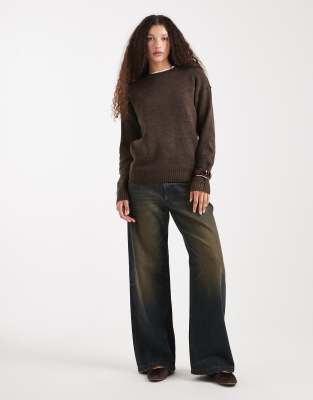 Cotton On Luxe Crew Sweatshirt In Brown
