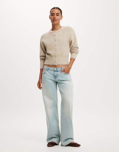 Cotton On Luxe dreamy crew cardi in chai dust marle - view 1