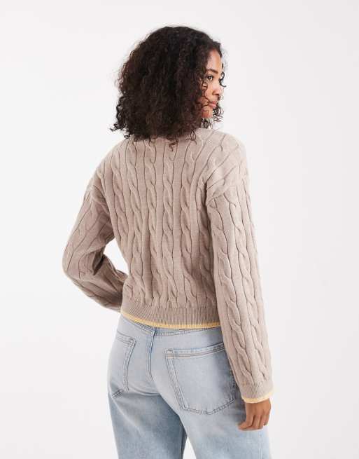 Cotton On - Luxe - Felpa color ghianda con colletto, 4 di 4