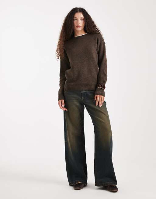 Cotton On - Luxe - Felpa girocollo color avena scuro mélange, 2 di 4
