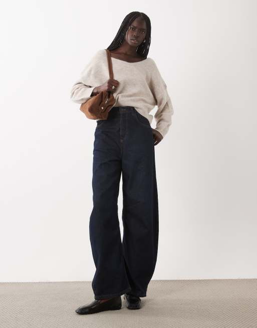 Cotton On Luxe gebreide trui met V-hals in crème, 2 van 4