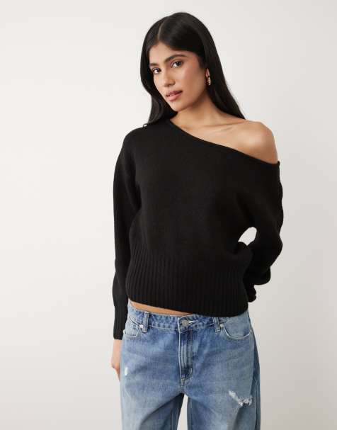 Cotton On Luxe - Maglia extra larga nera con spalle scoperte - view 1