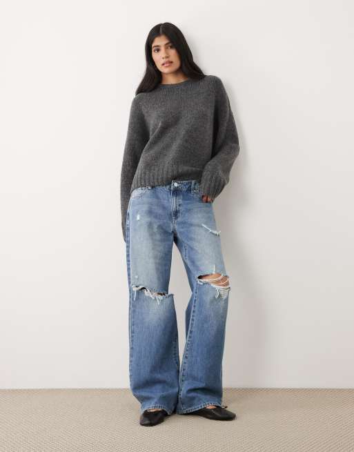Cotton On - Luxe - Meleret koksgrå sweater med rund hals, 2 af 4