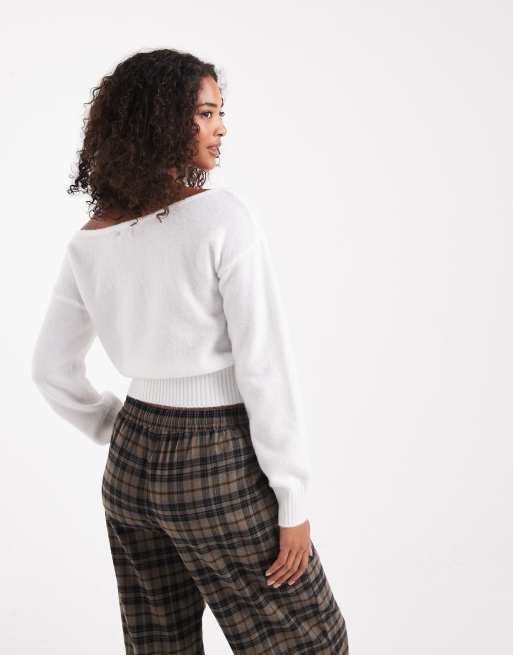 Cotton On luxe off shoulder knit in white, 4 of 4