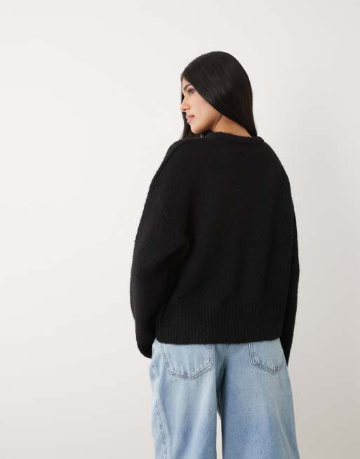 Cotton On – Luxe – Pullover in Dreamy Black mit Rundhalsausschnitt, 3 von 4