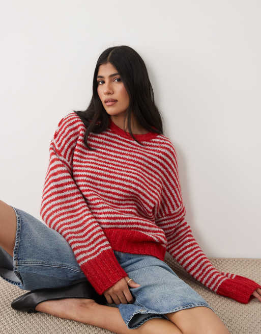 Cotton On – Luxe – Rödrandig tröja med rund halsringning, 2 av 4